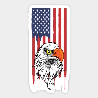 America Flag and USA Eagle Sticker